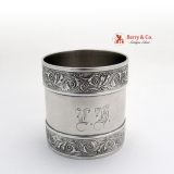 .Coin Silver Napkin Ring Aesthetyc Style Scroll Borders 1870