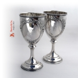 .Pair of Goblets Sterling Silver Wood and Hughes 1890