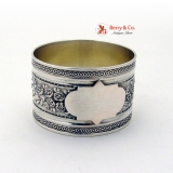 .Antique Floral Embossed Napkin Ring 800 Silver 1890
