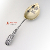 .Aesthetic Floral Stem Serving Spoon Sterling Silver 1890