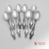 .Set Of 8 Lily 5 O Clock Spoons Sterling Silver Whiting 1902