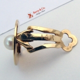 Vintage 14 K Yellow Gold Engine Turned Ear Clips