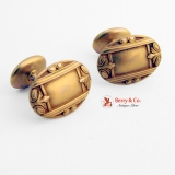 Edwardian Oval Cufflinks 14 K Yellow Gold