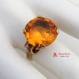 Retro Citrine Gold Ring 10 K Gold