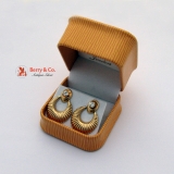 Retro Style Diamond Earrings 14 K Gold