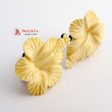 Hawaiian Jewelry Carved Earrings Ming's Sterling Silver