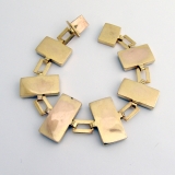 Art Deco Rectangular Link Bracelet 9 Ct Gold Lapis