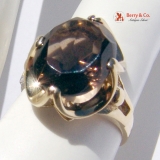 Smoky Quartz 14K Gold Ring