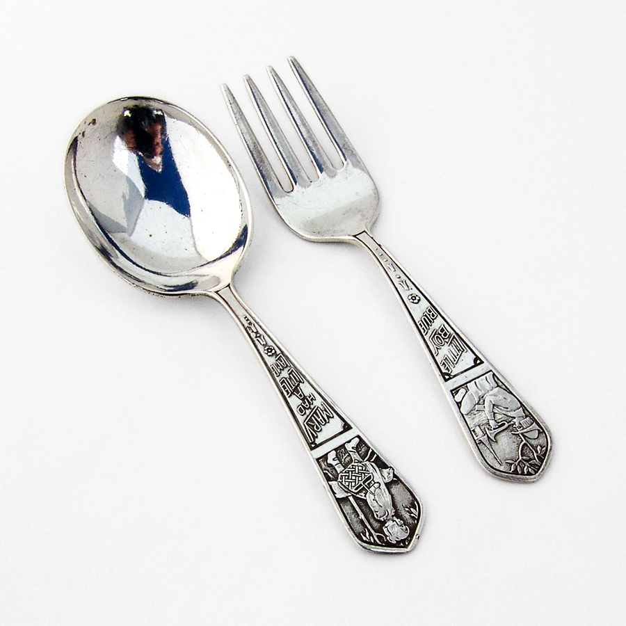 silver baby fork and spoon