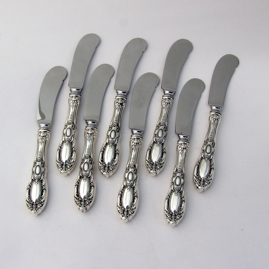 King Richard 8 Butter Spreaders Set Towle Sterling Silver Pat 1932 eBay
