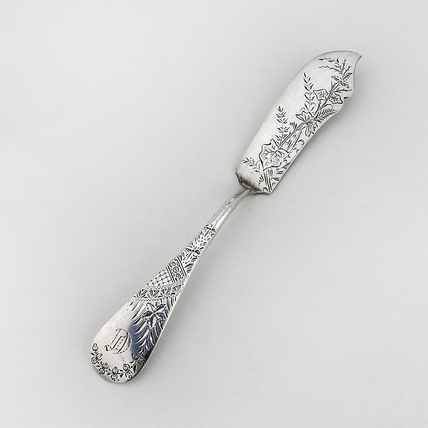 Antique Engraved Master Butter Knife Knowles Sterling Silver Mono eBay