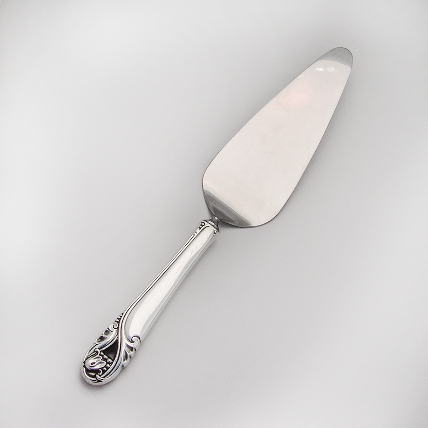 Queens Lace Pie Server Sterling Silver Stainless Steel 