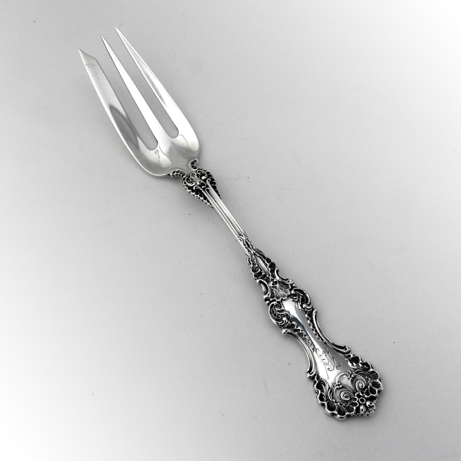 Pompadour Pastry Fork Whiting Sterling Silver Pat 1898 Mono H eBay