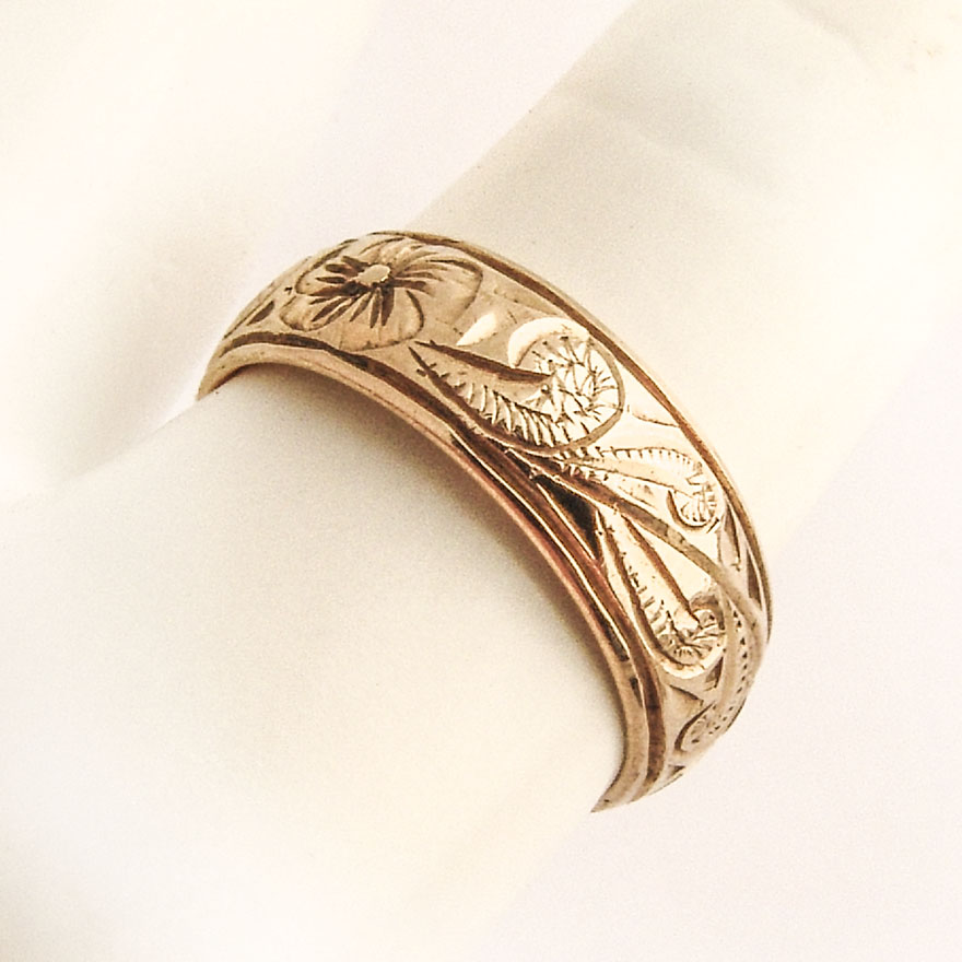 floral engraved ring
