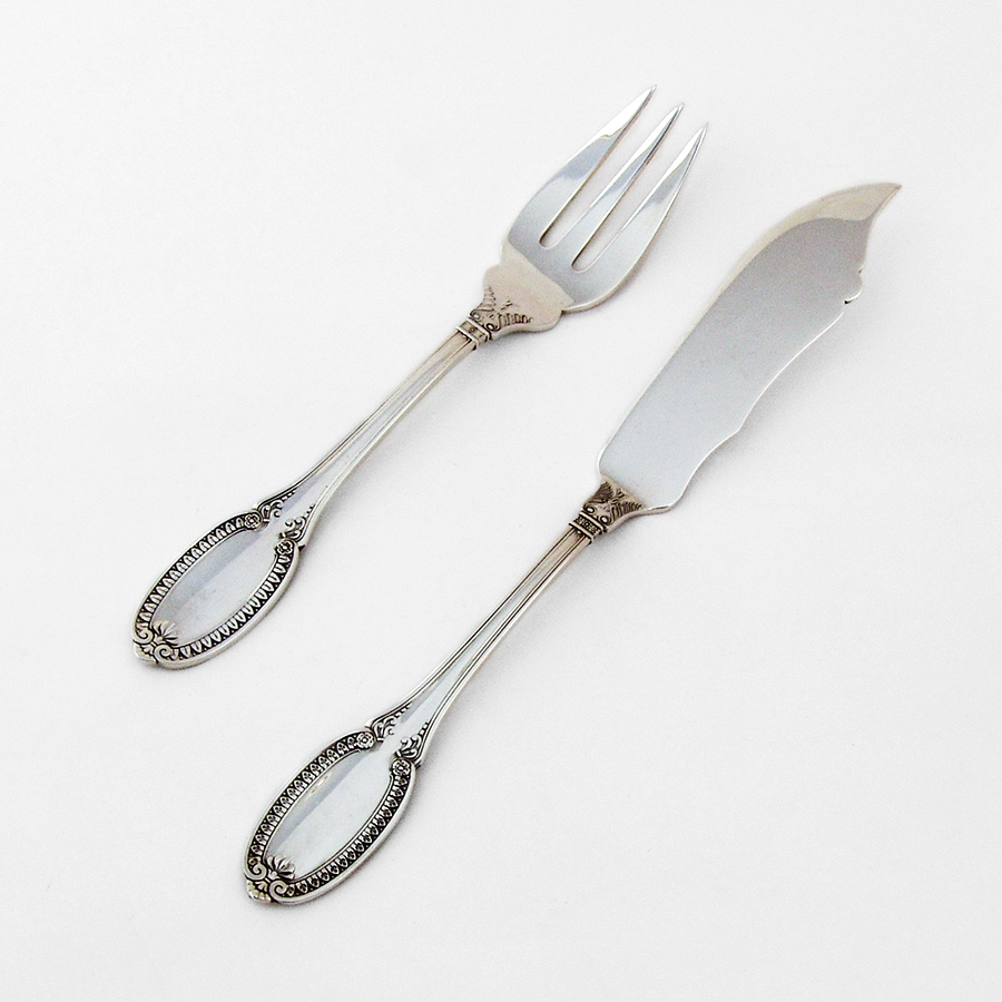 Buccellati Empire Fish Fork Knife Set Sterling Silver