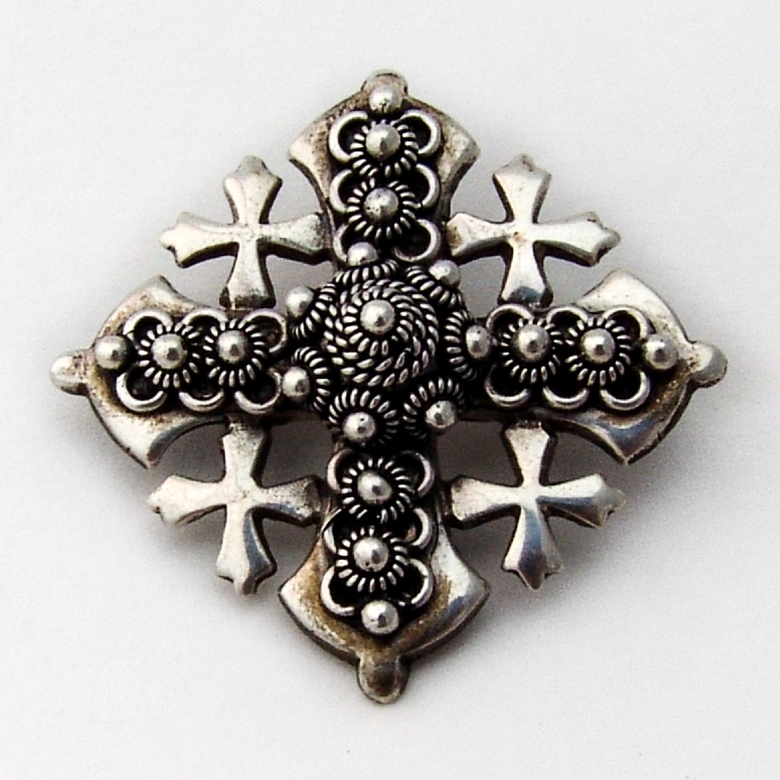 Jerusalem Cross Brooch Pendant 900 Silver | eBay