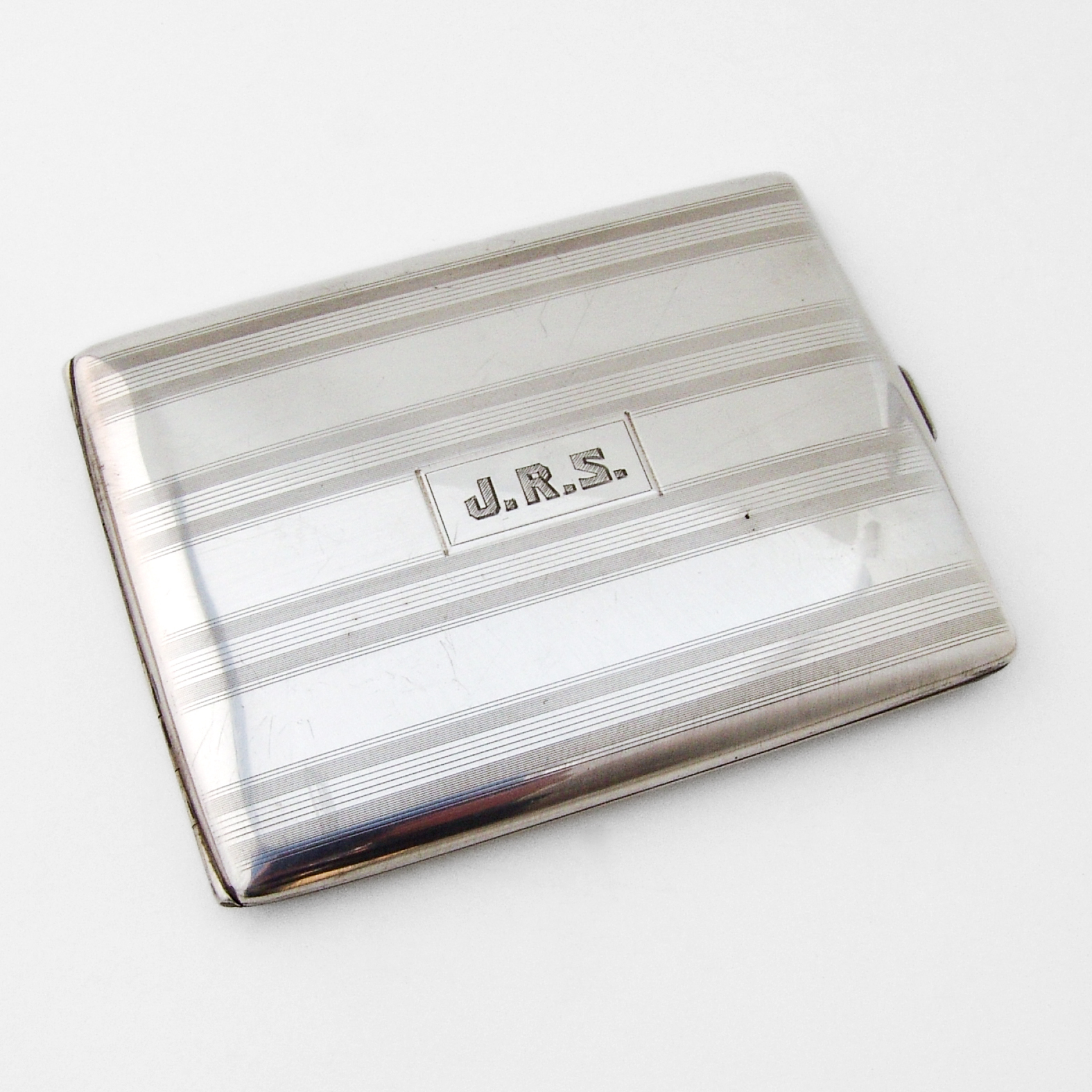 Cigarette Case Sterling Silver Mono JRS