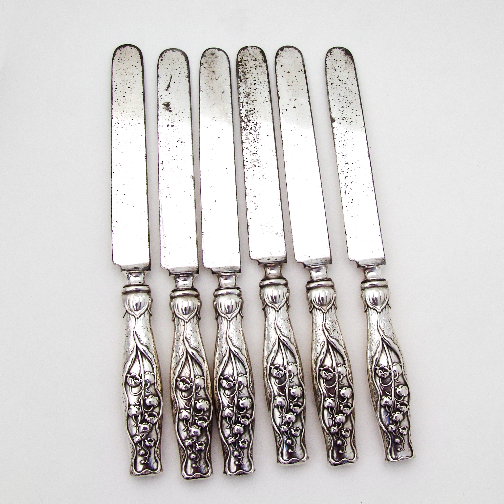 Lily Of The Valley 6 Knives Set Whiting Sterling Silver