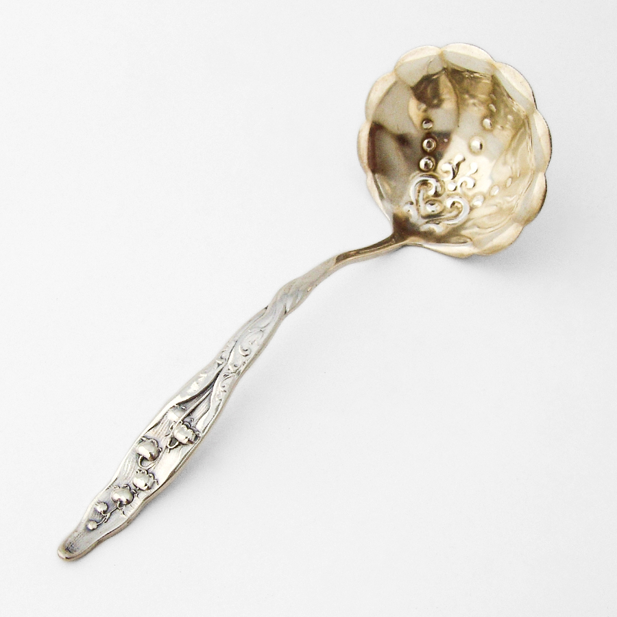 Lily Of The Valley Cream Ladle Whiting Sterling Silver 1885 No